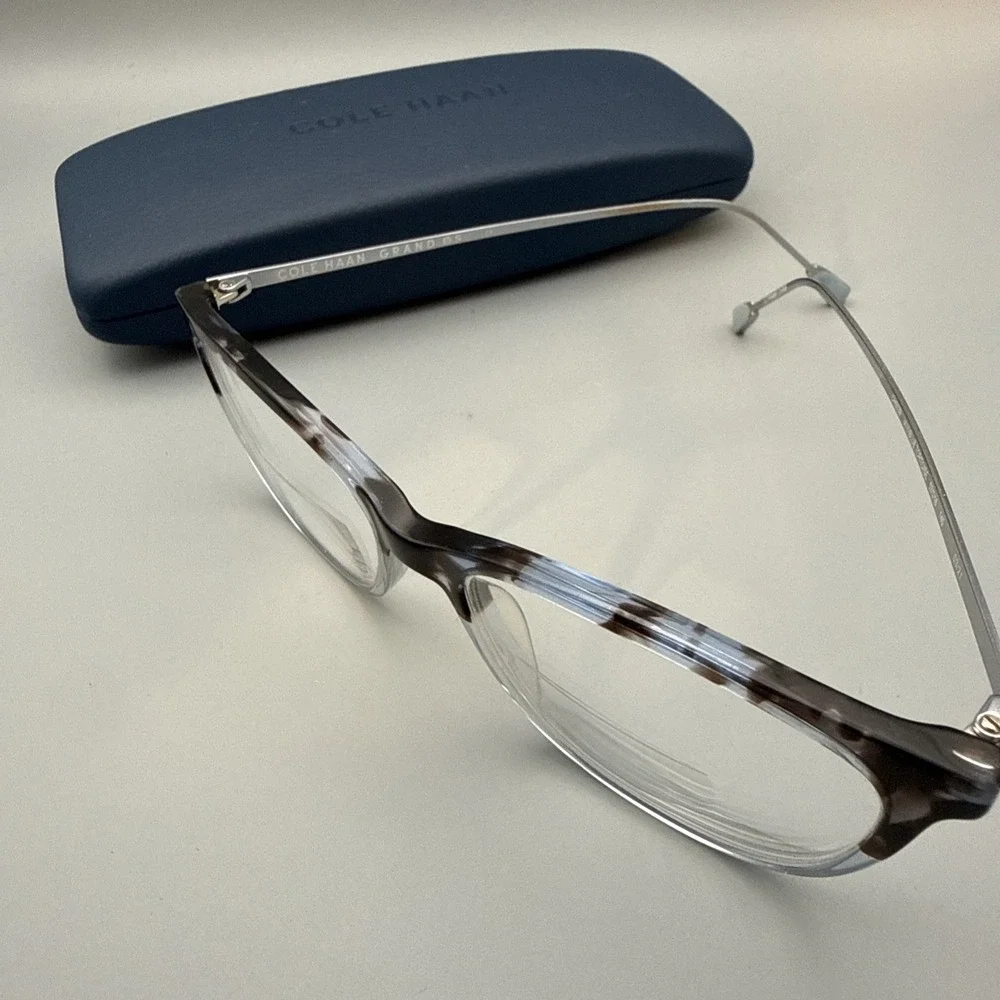 COLE HAAN GRAND.OS CH5039 BLUE TORTOISE AUTHENTIC FRAMES EYEGLASSES 53-16 & CASE